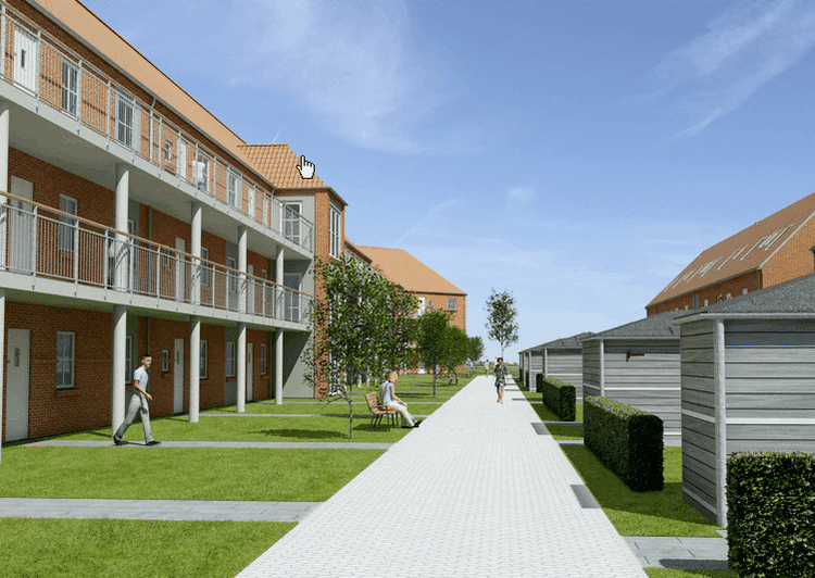 Sådan tager Klosterparken sig ud i en computergrafik fra bebyggelsens hjemmeside. 