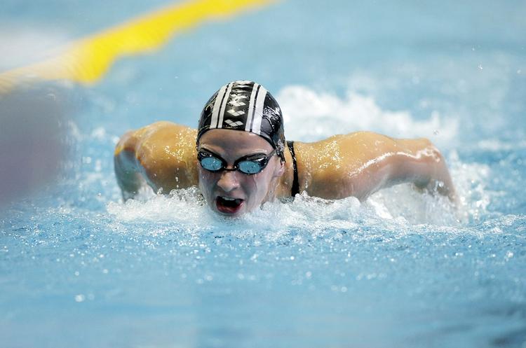 Rekord. For første gang satte Micha Østergaard dansk rekord på kortbane, da hun blev nummer tre i 200 meter butterfly i Berlin. Arkivfoto. 