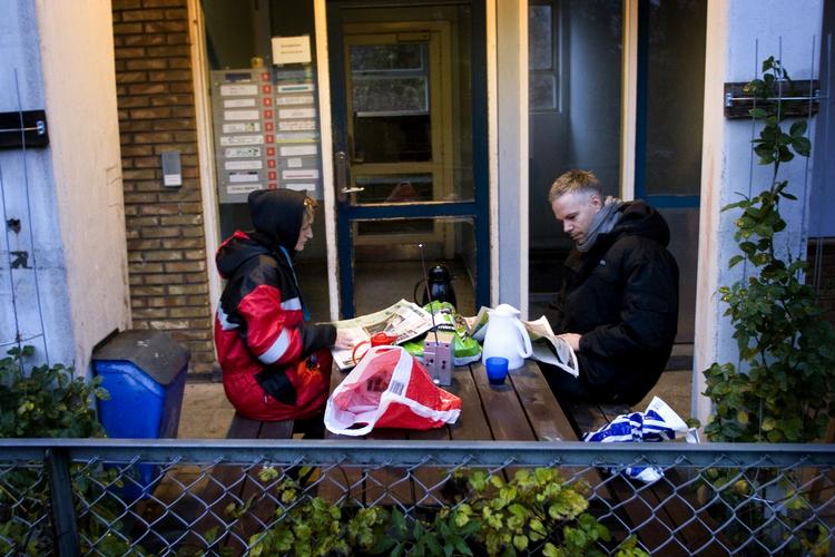 FORÆLDREBLOKADE. Eydgerd Gardi (tv.) og Christian Wendel blokerer vuggestuen Solbakken i København. 