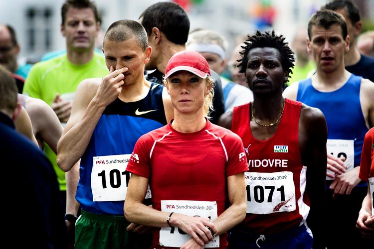 Anne-Mette Aagaard, der har vundet Copenhagen Marathon flere gange, klar til start. 