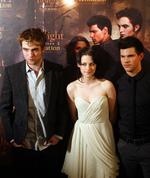 Edward, Bella og Jacob - eller Robert Pattinson, Kristen Stewart og Taylor Lautner. 