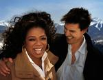 Oprah Winfrey på besøg hos Tom Cruise i dennes bolig i Colorado i april 2008. 
