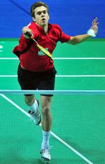 Debutant. Jan Ø. Jørgensen havde aldrig prøvet at stå i en Super Serie-finale, før han mødte kineseren Lin Dan. 