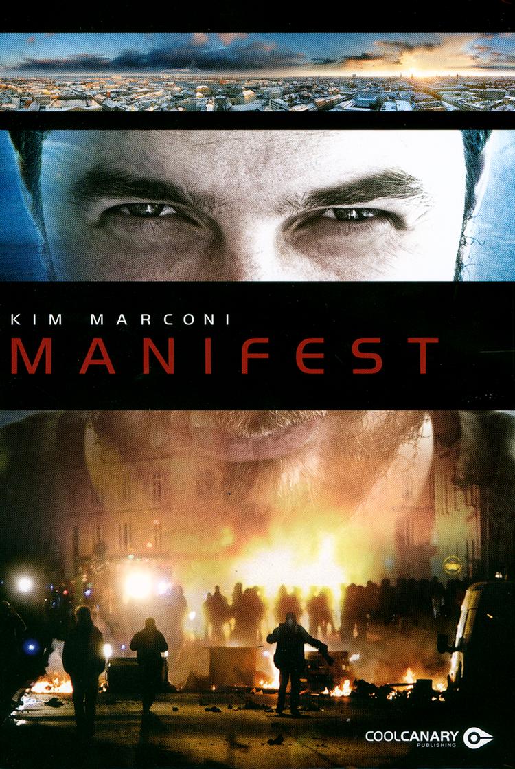 alias. I halvandet år har forfatteren til romanen 'Manifest', Kim Marconi, udgivet sig for sin hovedperson på Facebook og trods sine stadig mere rabiate synspunkter i miljøspørgsmål fået positive tilbagemeldinger fra toppolitikere. Illustration: Bogomslag af Søren Vestendahl Nielsen 