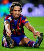 Barcelona-stjernen Zlatan Ibrahimovic overvejer at nøjes med klubfodbold. Arkivfoto. 
