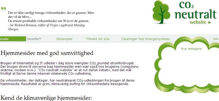 I øjeblikket er antallet af CO2-neutrale hjemmesider stærkt stigende. 