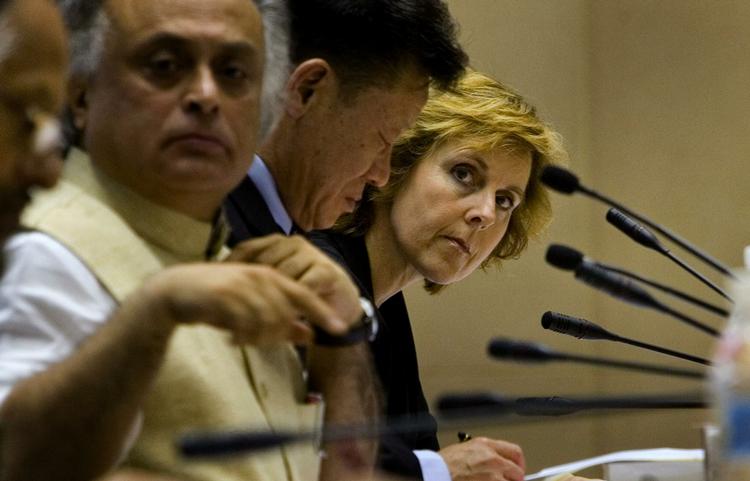 Nyudnævnt. Connie Hedegaard står til at få både miljø og klima i hendes nye job som EU-kommissær, skriver Liberation. Her er hun fotograferet til en klimakonference i Indien tidligere på året. 