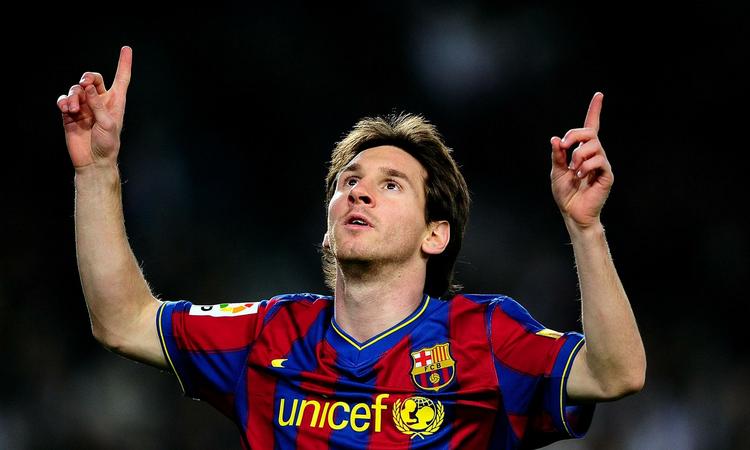 Sejrsrus. FC Barcelonas argentinske stjerne Lionel Messi fejrer en scoring tidligere på året. 
