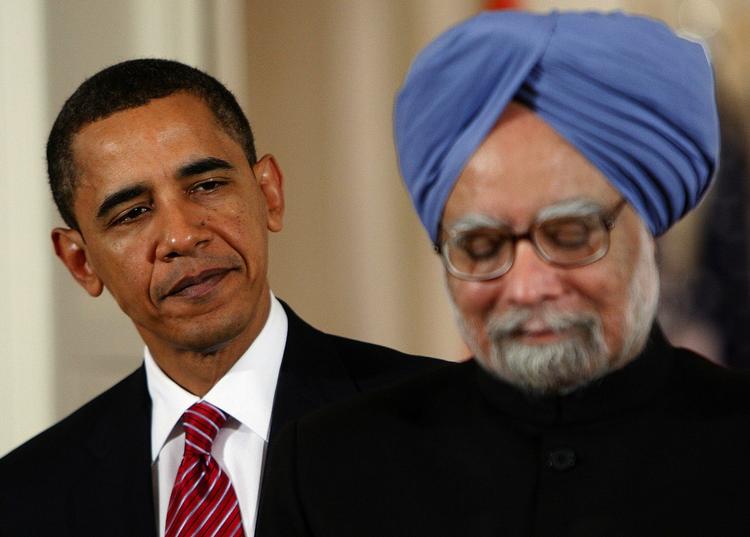 Statsledere. Barack Obama mødtes i sidste uge med sin indiske kollega, Manmohan Singh, og de diskuterede blandt andet terrorsagen mod Jyllands-Posten. 