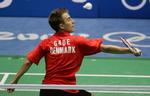 DANSKEROPGØR. Peter Gade skal møde sin landsmand Jan Ø. Jørgensen ved sæsonfinalerne i badminton. Arkivfoto. 