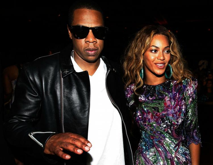 Powerpar. Jay-Z med sin kone Beyoncé. Arkivfoto. 