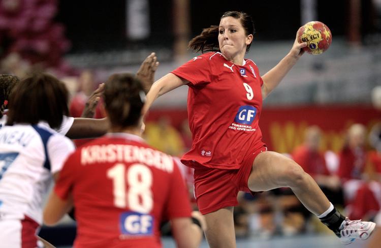 Topscorer. Camilla Dalby scorede otte gange mod Frankrig. 