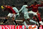 NÆRKAMP. Opgøret mellem Roma og Lazio var fyldt med intensitet og nærkampe. 