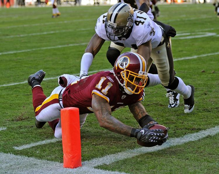 Devin Thomas lavede et touchdown for Washington, men det var ikke nok til at slå New Orleans. 