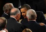Promovering. I september holdt Barack Obama en stor tale om sundhedsreformen. Her fik han mulighed for at veksle et par ord med nogle af senatorerne, der afgør reformens fremtid. 