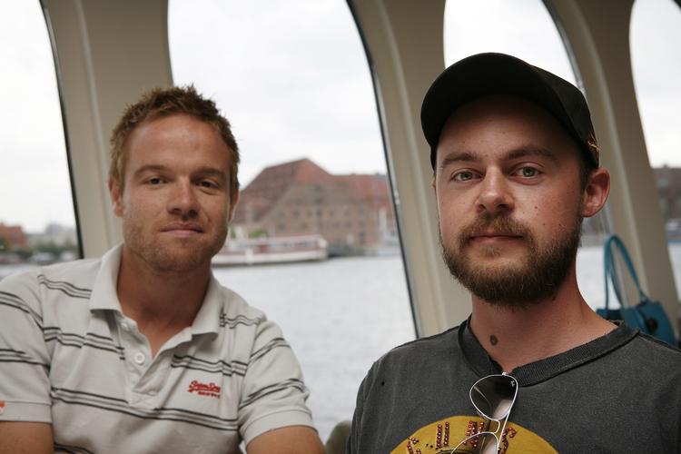 Pengeopgør. Rune Tolsgaard (tv) og Esben Pretzmann er kendte fra 'Drengene fra Angora' og nissereklamerne fra Viasat. Arkivfoto. 