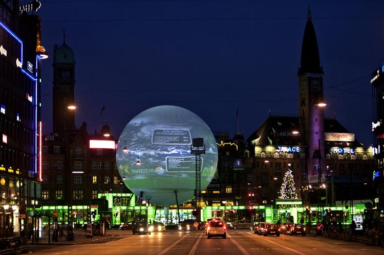 Hopenhagen's The Globe on Town Hall Square. 