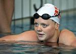 rekord. Med 57,95 sek. forbedrede Pernille Larsen sin egen danske rekord med nøjagtig et halvt sekund, da hun svømmede sig i EM-semifinalen. Arkivfoto. 