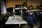 Ulovligt. Ifølge politiet er denne cykel beslaglagt på mistanke om, at den kan anvendes til noget ulovligt under demonstartionen onsdag. 