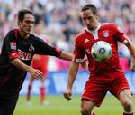 trøjebytte.  Bayern Münchens franske midtbanedynamo Franck Ribéry (th) vil spille Champions League. Og det kan den tyske klub ikke tilbyde franskmanden lige nu. Arkivfoto. 