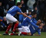 OVERRASKELSE. Portsmourth har ikke vundet mange kampe i år, men i dag dukkede de Liverpool og Daniel Agger. 