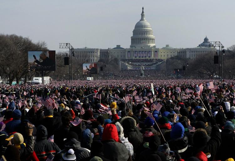 Mere en en million mennesker gik på gaden i Washington, da Barack Obama blev indsat som USA's 44. præsident i januar. 