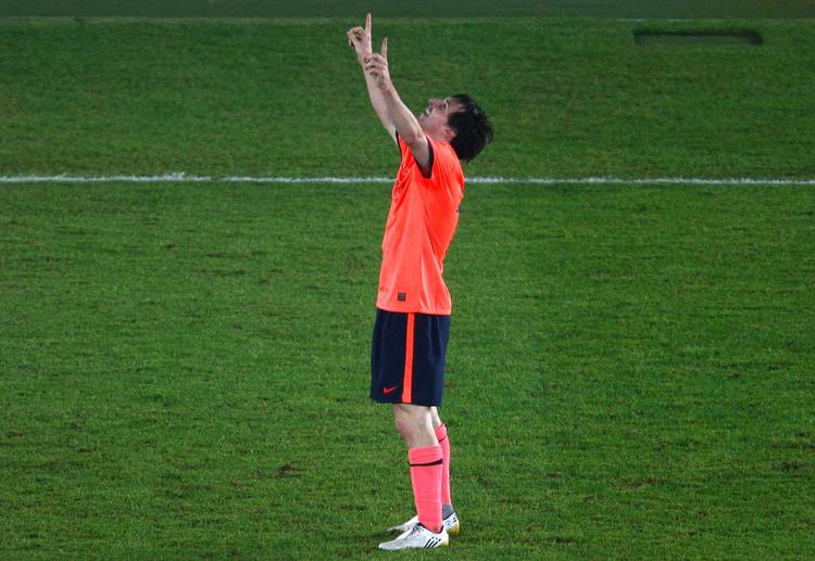 vindermål. Lionel Messi jubler efter i weekenden at have scoret det afgørende mål i overtiden, da Barcelona vandt 2-1 over Estudiantes i kampen om VM-titlen for klubhold. 
