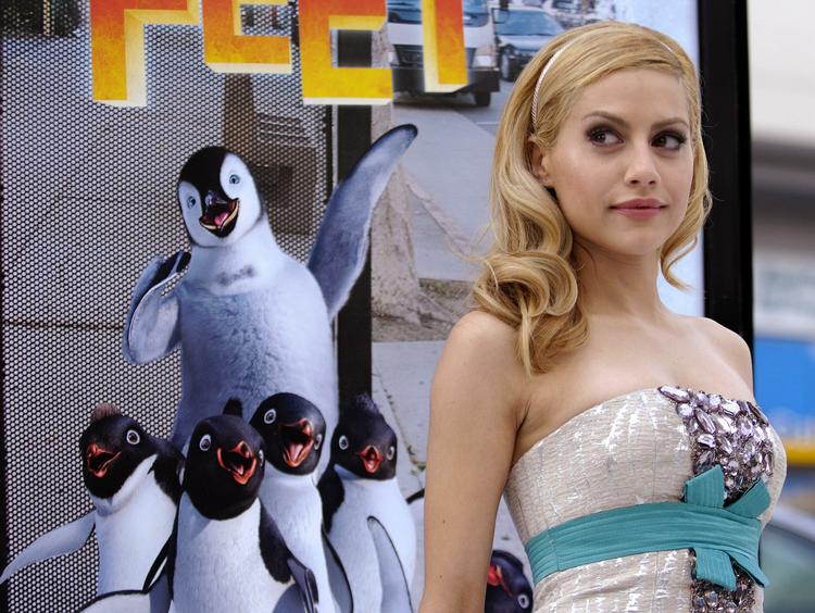 Nu afdøde Brittany Murphy lagde stemme til pingvinen Gloria i filmen 'Happy Feet'. Arkivfoto. 