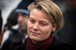 Stine Gry Jonassen of Climate Justice Action who has been released from detention a day early. 