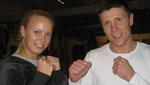 infight. Caroline Wozniacki og Mads Larsen mødes i morgen i ringen til et par runder sveddryppende boksetræning. Foto: Palm Promotions 