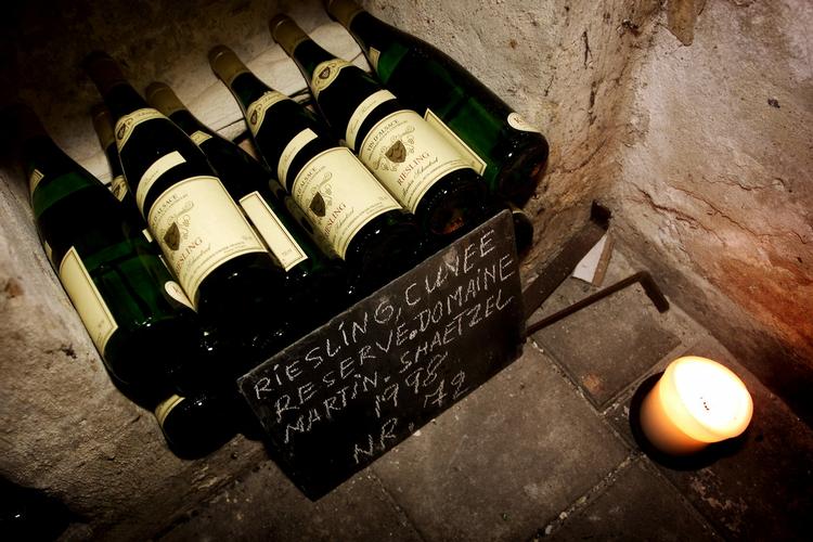 Vinkælderen var stor på Restaurant Sankt Gertruds Kloster. 