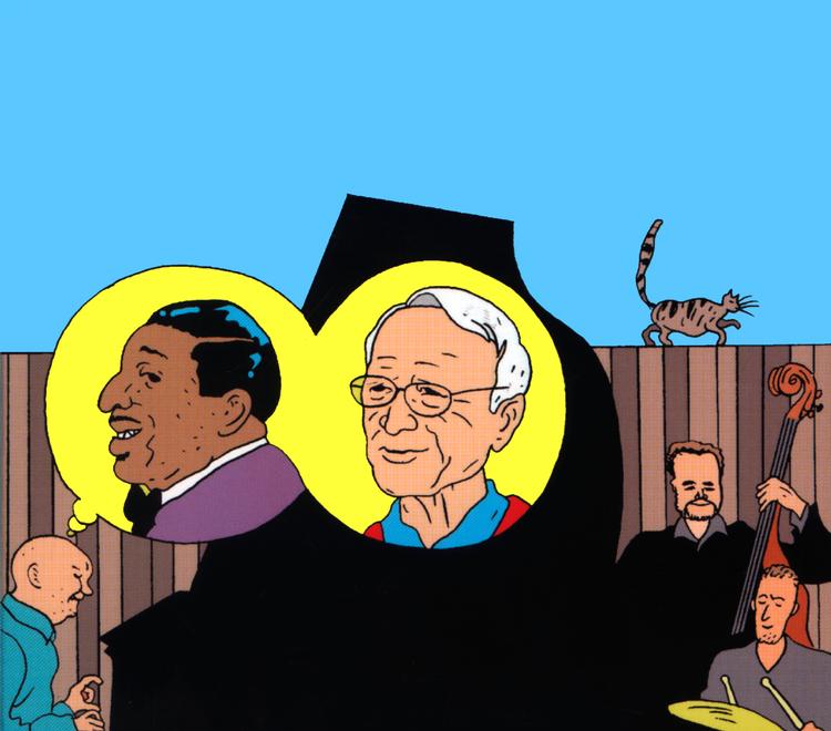 Pianisten Henrik Gundes ensemble Gunde on Garner trækker på klavergiganten Erroll Garner. Trioens nye album er helliget Bent Fabricius Bjerres livsværk. Illustration fra cd-coveret: Lars Saabye 