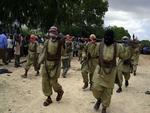TERRORORGANISATION. Al-Shabaab-krigere marcherer i Mogadishu. Arkivfoto. 