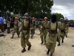 Parade. Al-Shabaab-krigere fotograferet under en parade i Mogadishu i oktober. 