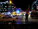 Bilen ramte flere fodgængere ved busstoppestedet på Rådhuspladsen i København. 