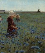 KORNBLOMSTEN. L.A. Rings maleri pryder bindet. Bogen udkom  første gang i 2005, men er i den nye udgave udvidet med 20 fortællinger. Illustration: Udsnit af maleri/ Statens Museum for Kunst 