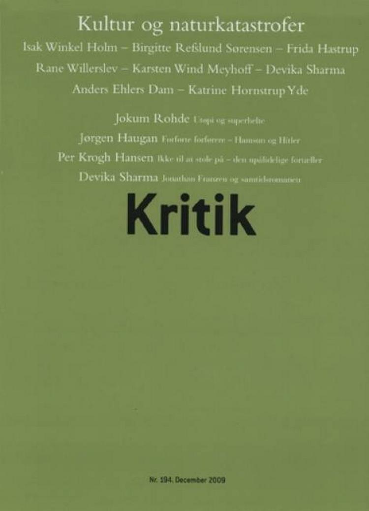 Finkultur. Det er, når 'Kritik' åbner sig for læseren, at det er bedst. 