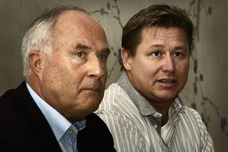 fusion. Flemming Østergaard (tv.) og Jesper Nielsen slår sig sammen i AG København. 