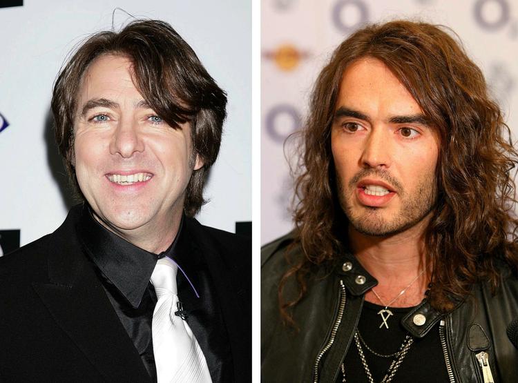 Farvel. Jonathan Ross (tv) siger op på BBC, hvor han i en årrække har været en af de mest profilerede værter. Til højre ses hans tidligere medvært, Russell Brand, der sagde op på BBC i slutningen af 2008 efter en telefonfis-skandale. Arkivfoto. 