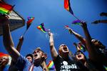 RETTIGHEDER. De homoseksuelles kamp for lige rettigheder føres globalt. Billedet er fra Washington i oktober i fjor. 