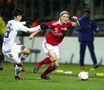 imponerede. Leon Jessen fik en god debut for landsholdet mod Sydkorea i venskabskampen før jul. Arkivfoto. 