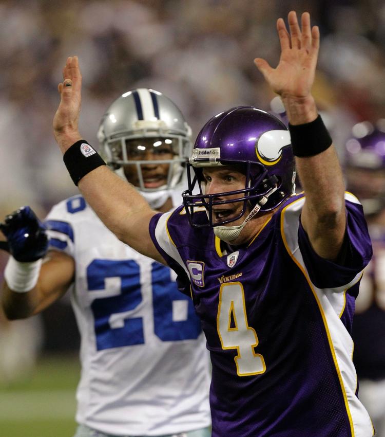 Storspil. Brett Favre jubler efter en 45 yard kast, der førte til et touchdown. 