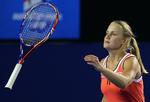 Færdig. Jelena Dokic blev spillet ud af Rod Laver Arena i første sæt. 