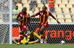 matchvinder. Med scoringen efter en halv time sikrede Andre Ayew (th.) Ghana den nødvendige sejr mod Burkina Faso. 