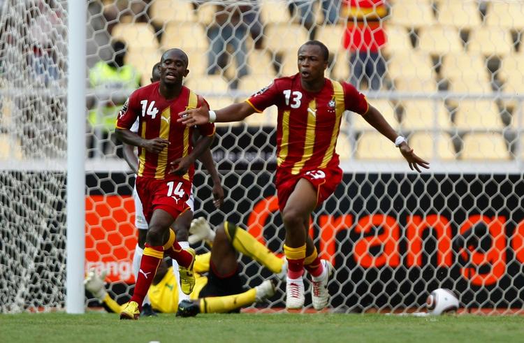 matchvinder. Med scoringen efter en halv time sikrede Andre Ayew (th.) Ghana den nødvendige sejr mod Burkina Faso. 