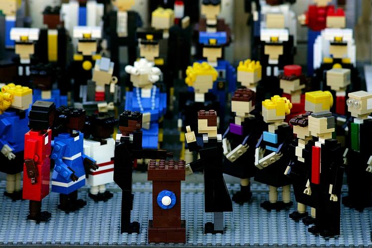 klodset. Obamas indsættelse som USA's præsident er foreviget i legoklodser i parken i Californien. 