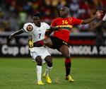 gæstfri. For Angola og Djalma Campos (i rødt) sluttede turneringen med et nederlag til Ghana og Samuel Inkoom. 