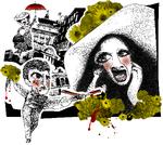 Blomsterpigen Eliza, den blodtørstige barber Sweeney og Mary med paraplyen. Musicals har stadig meget at byde på- mener tre stjerneinstruktører. Illustration: Mai-Britt Bernt Jensen 