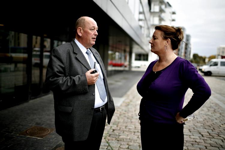 Kombattanter. Harald Børsting slog i 2007 Tine Aurvig-Huggenberger i kampen om at blive formand for LO. Siden fulgte en kamp om hendes pension, og striden er nu endt i retten. (Arkivfoto) 