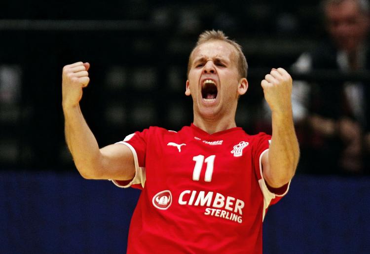 GENSYN. I Danmarks seneste kamp mod Schweiz blev Anders Eggert topscorer med seks mål, men Schweiz vandt 33-31. Arkivfoto. 